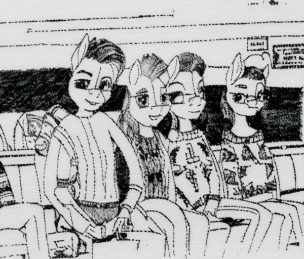 00551-426350136-gvgtgm traditional print lineart drawing, anthro male pony, sweater and jeans, in crowded movie theater.png