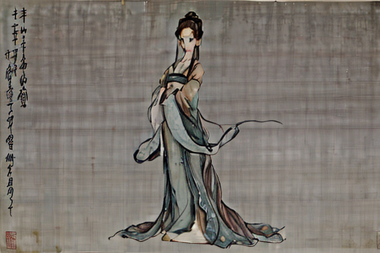 Sample - portrait of standing woman, willow tree, hanfu.png