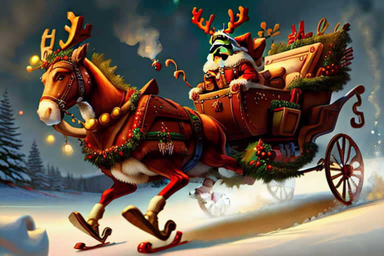 Sample - reindeer pulling santa on sleigh, fairytaleai.png