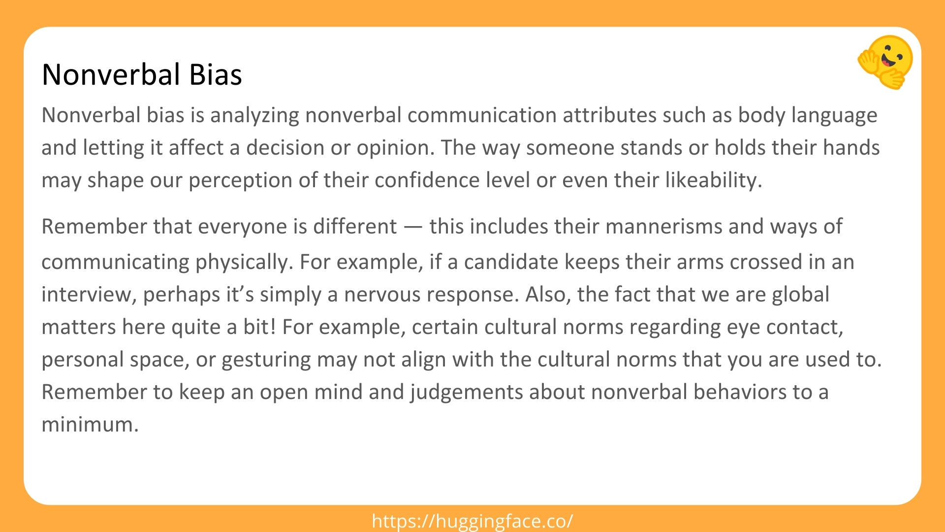 NonVerbal Bias